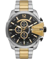 Diesel Men's Mega Chief Chronograph Two-Tone Stainless Steel Bracelet Watch, 51mm - Gold-Tone and Silver