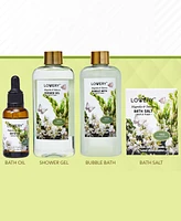 Lovery Home Spa Magnolia Tuberose Bath and Body Care Gift Set, 9 Piece