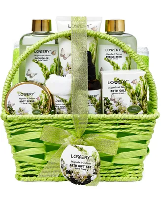 Lovery Home Spa Magnolia Tuberose Bath and Body Care Gift Set, 9 Piece