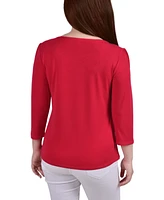 Women's Crepe Knit Top with Strip Details