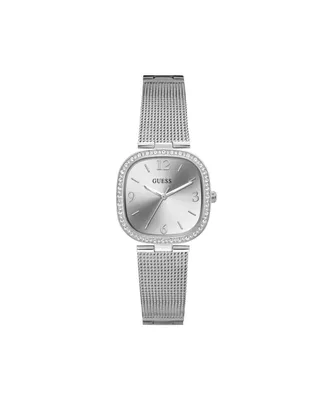 Guess Women's Silver-Tone Stainless Steel Mesh Bracelet Watch 32mm