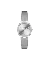 Guess Women's Silver-Tone Stainless Steel Mesh Bracelet Watch 32mm