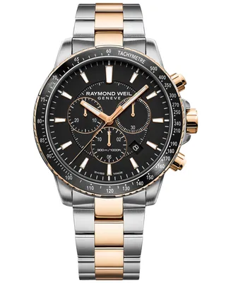 Raymond Weil Men's Swiss Chronograph Tango Two Tone Stainless Steel Bracelet Watch 43mm