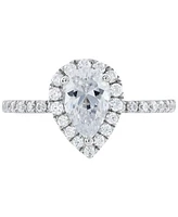 Grown With Love Igi Certified Lab Diamond Pear-Cut Halo Engagement Ring (1-1/2 ct. t.w.) 14k White Gold