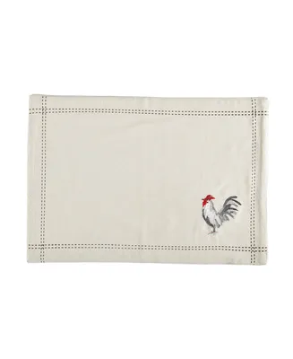Rooster Embroidered Placemat Set, 4 Piece