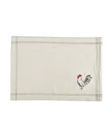 Rooster Embroidered Placemat Set, 4 Piece