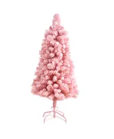 Holiday Frosted Cashmere Artificial Christmas Tree with 30 Jumbo Globe Led Lights, 4'