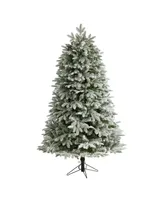 Flocked Colorado Mountain Fir Artificial Christmas Tree with Instant Connect Technology, 6'