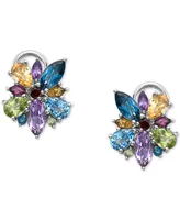 Effy Multi-Gemstone Flower Stud Earrings (6-1/20 ct. t.w.) in Sterling Silver