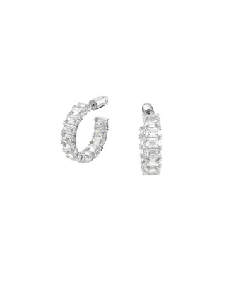 Millenia Hoop Earrings with Octagon Cut White Swarovski Zirconia