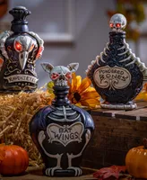 Gerson International Battery Operated Lighted Halloween Potion Bottles Set, 3 Pieces
