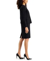 Le Suit Collarless Dress Suit, Regular & Petite Sizes