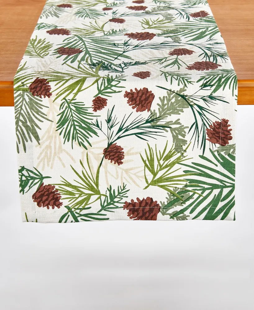 Pinecone and Sprig Table Runner-Printed, 72" x 14"