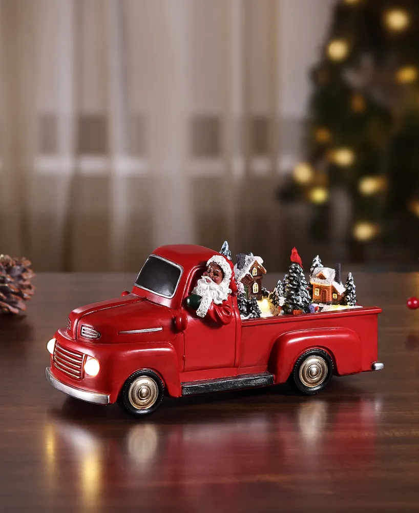 Mr. Christmas Animated Black Santa Nostalgic Truck, 10.5"