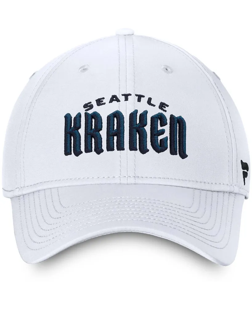 Men's White Seattle Kraken Wordmark Flex Hat