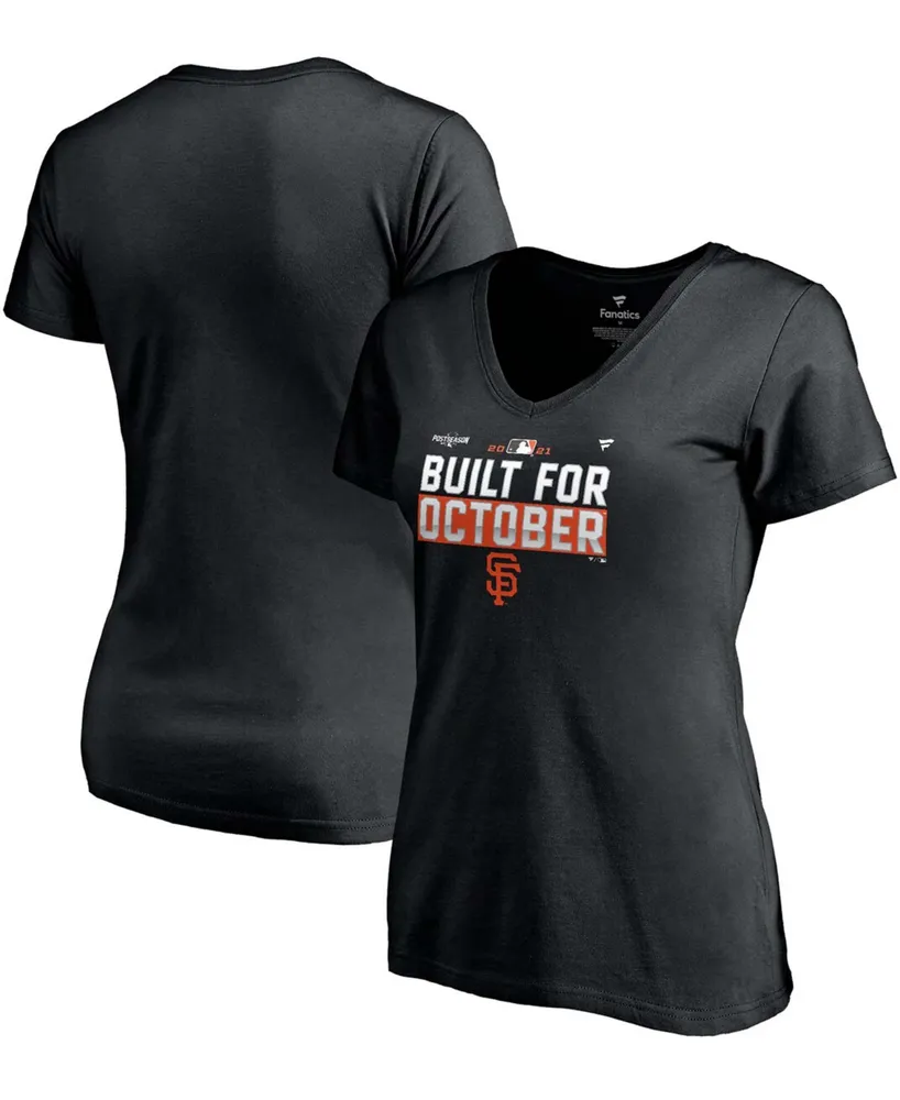 Women's Plus Black San Francisco Giants 2021 Postseason Locker Room V-Neck T-shirt