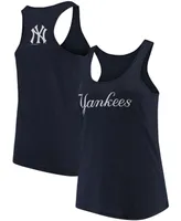 Women's Plus Navy New York Yankees Swing For The Fences Racerback Tank Top