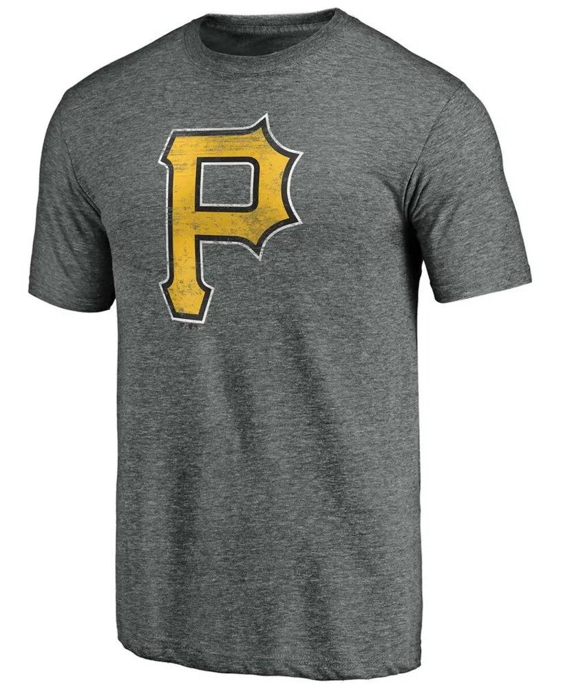 Men's Charcoal Pittsburgh Pirates Weathered Official Logo Tri-Blend T-shirt