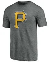 Men's Charcoal Pittsburgh Pirates Weathered Official Logo Tri-Blend T-shirt