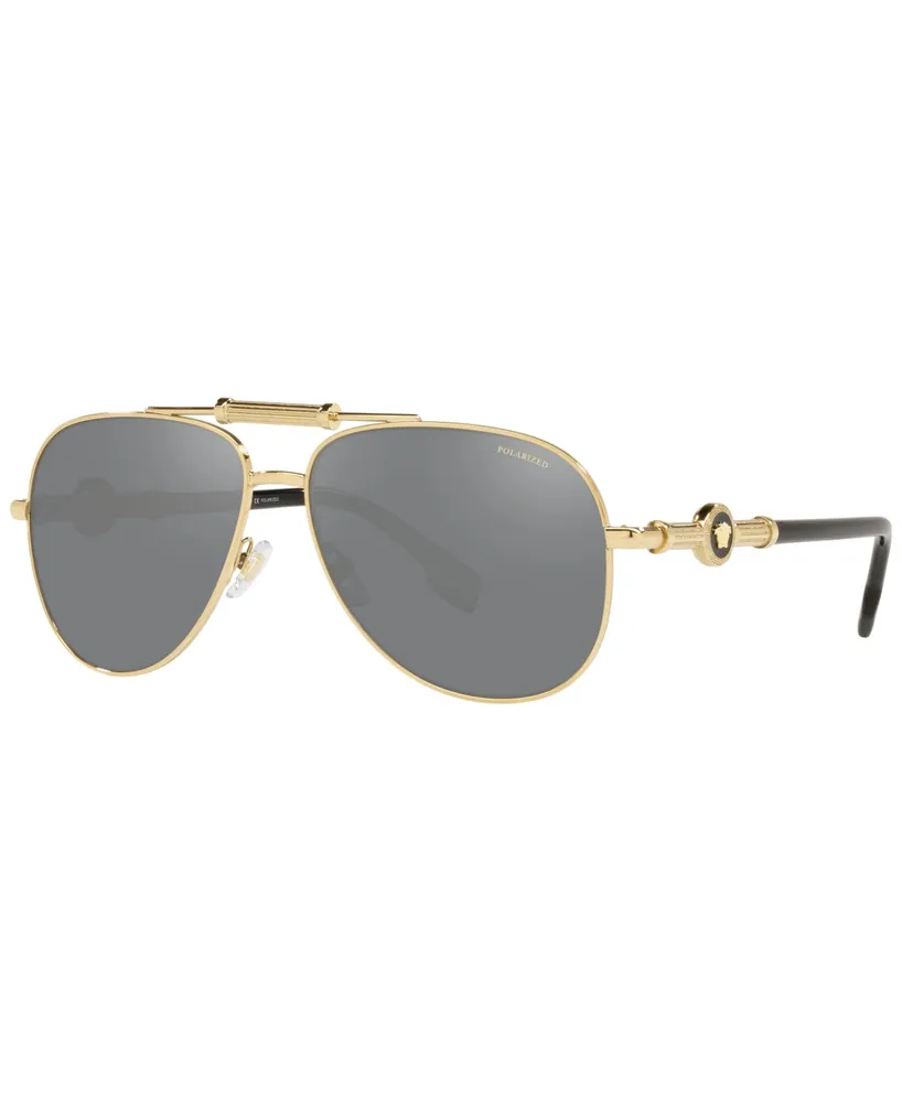 Versace Unisex Polarized Sunglasses, VE2236 - Gold