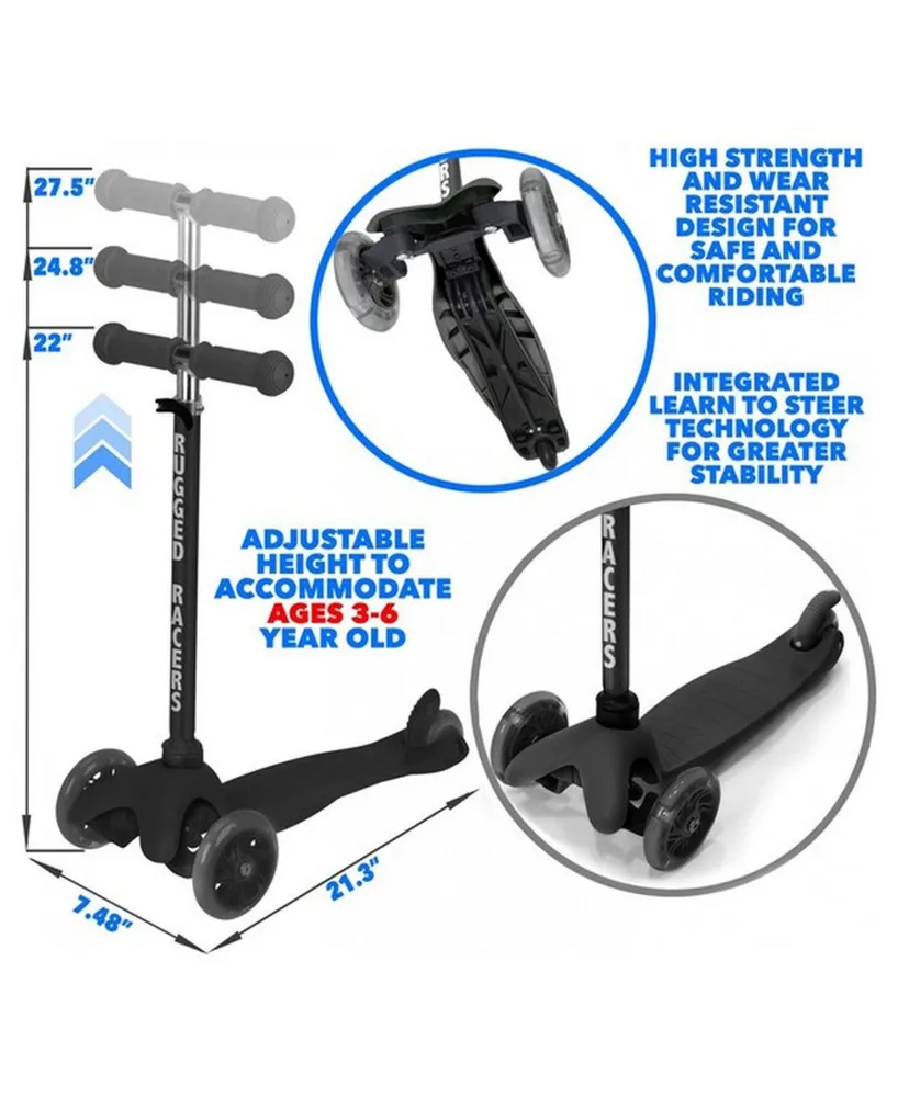 Rugged Racers Mini 3 Wheel Scooter with Led Lights