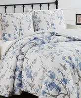 Cannon Kasumi Floral 3 Piece Duvet Cover Set, Full/Queen - White