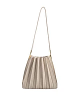 Melie Bianco Carrie Pleated Faux Leather Shoulder Bag