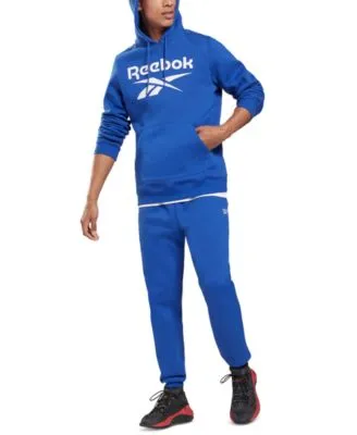 Reebok Mens Logo Print Fleece Hoodie Joggers
