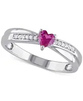 Lab-Grown Ruby (1/3 ct. t.w.) & Diamond (1/20 Ring Sterling Silver