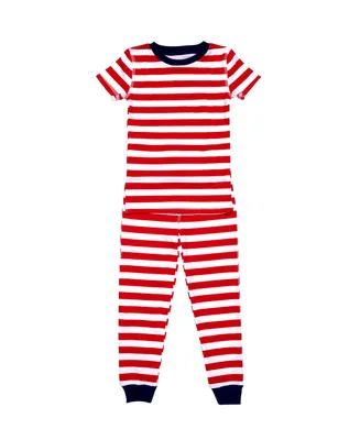 Pajamas for Peace Love Stripe Little Boys and Girls 2-Piece Pajama Set