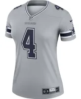 Women's Dak Prescott Gray Dallas Cowboys Inverted Legend Jersey