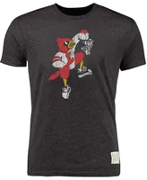 Men's Heather Black Louisville Cardinals Vintage-Like Tri-Blend T-shirt