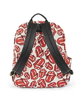 Rolling Stones the Cult Collection Soft Saffiano Backpack with Top Zippered Main Opening