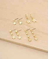 Ettika Constellation Star Multiple Earring Set - Gold