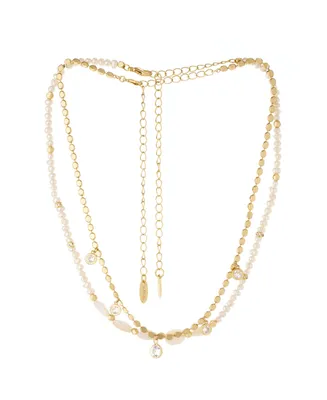 Ettika Pearl Beaded Gold-Plated Chain Necklace Set