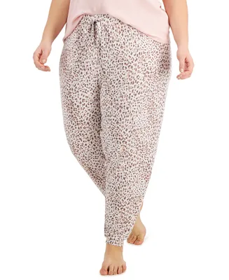 Jenni Plus Size Printed Smocked Jogger Pajama Pants, Created for Macy's