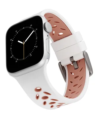 WITHit White and Pink Silicone Sport Band designed for Apple Watch 42mm (Series 1-3 only) & 44/45/46/49mm (Ultra & Ultra 2)