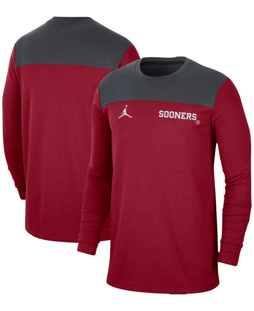 Men's Crimson Oklahoma Sooners Player Performance Long Sleeve T-shirt