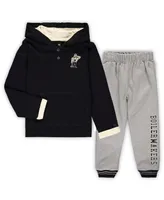 Toddler Boys and Girls Black, Heathered Gray Purdue Boilermakers Poppies Hoodie and Sweatpants Set, Pack of 2