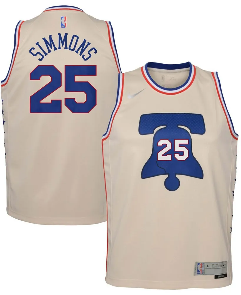 Big Boys and Girls Ben Simmons Cream Philadelphia 76Ers 2020/21 Swingman Player Jersey - Earned Edition