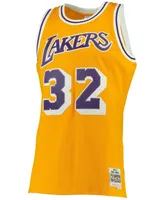 Men's Magic Johnson Gold Los Angeles Lakers 1984-85 Hardwood Classics Swingman Jersey