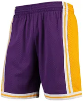 Men's Purple Los Angeles Lakers Hardwood Classics Team Swingman Shorts