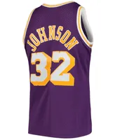 Men's Magic Johnson Purple Los Angeles Lakers 1984-85 Hardwood Classics Swingman Player Jersey