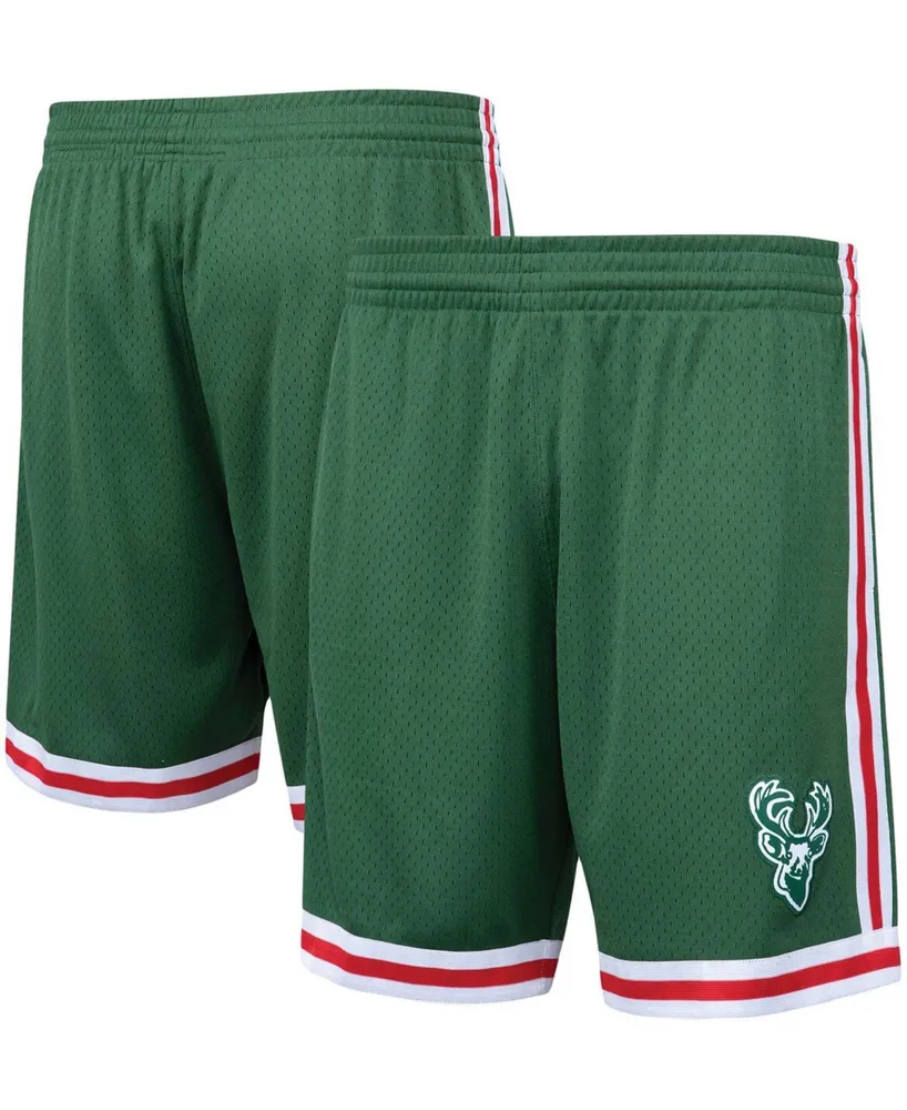 Men's Hunter Green Milwaukee Bucks Hardwood Classics Primary Logo Swingman Shorts