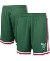 Men's Hunter Green Milwaukee Bucks Hardwood Classics Primary Logo Swingman Shorts