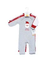 Hudson Baby Baby Boys Hudson Unisex Cotton Coveralls, Santa Reindeer