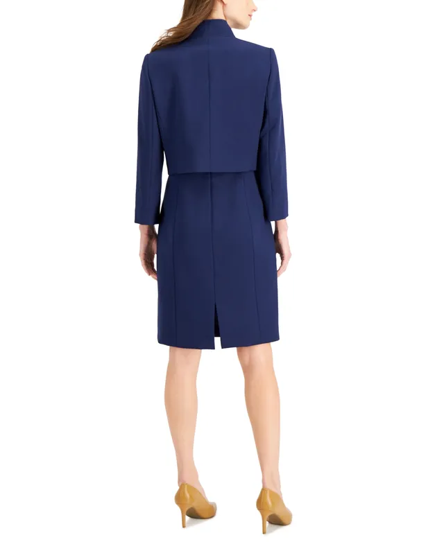 Tahari ASL Women's Windowpane-Print Skirt Suit - Macy's