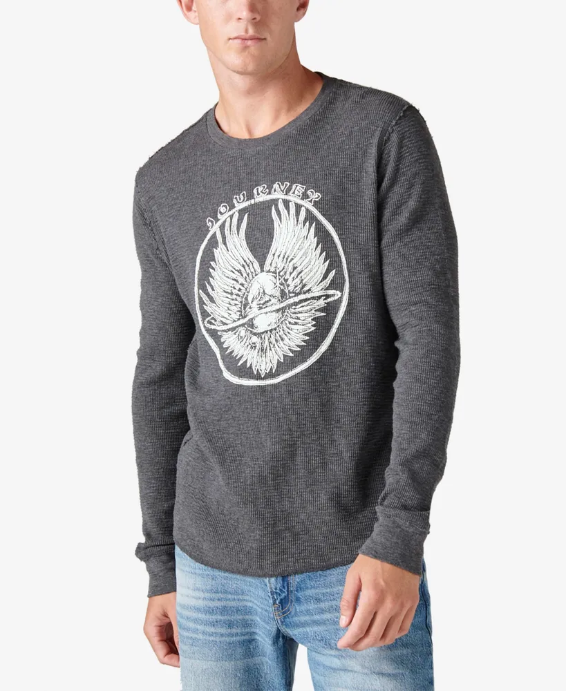 Lucky Brand Men's Journey Graphic Thermal Crewneck Sweatshirt