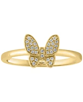 Effy Diamond Butterfly Ring (1/10 ct. t.w.) Sterling Silver or 14k Gold-Plated