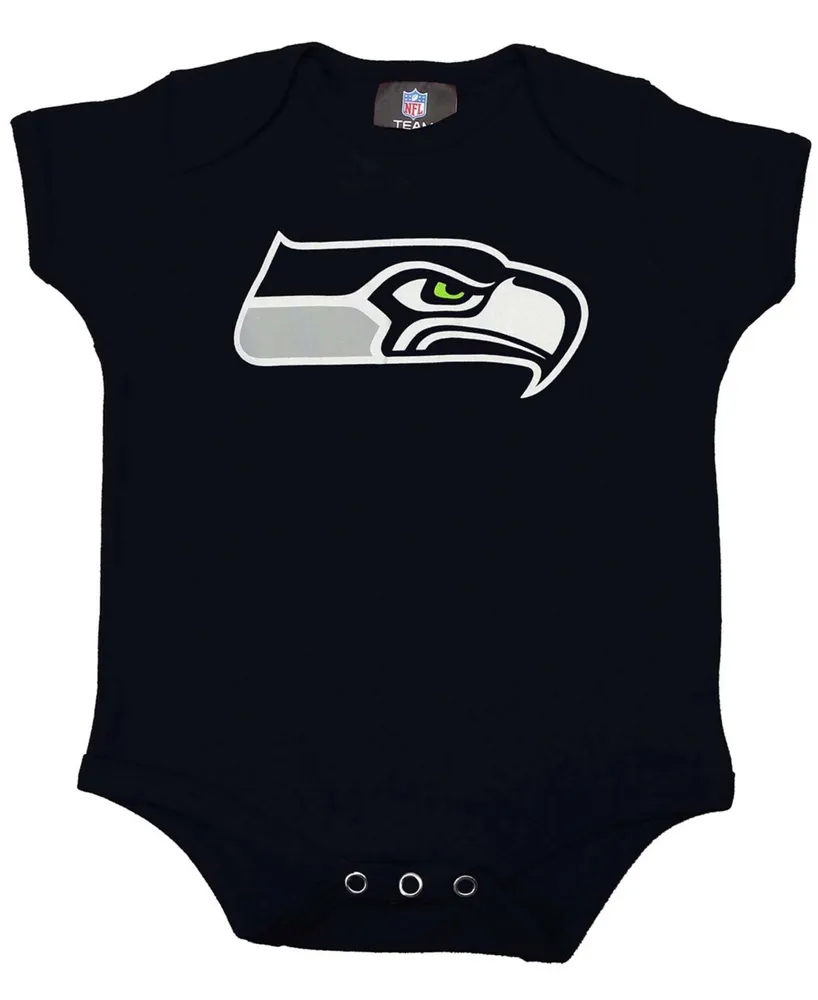 Infant Boys and Girls Navy Seattle Seahawks Team Logo Bodysuit